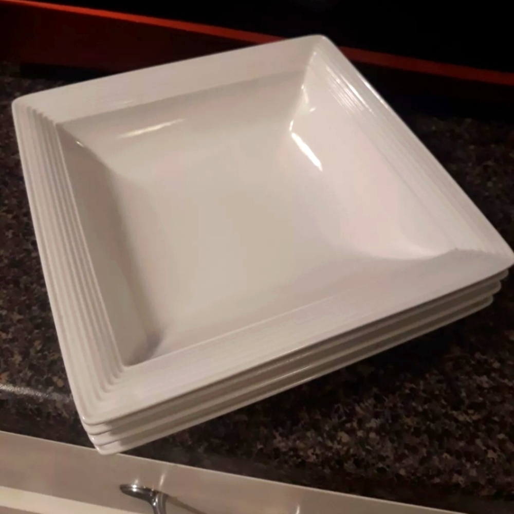 Steelite René Ozorio Restaurant Plates Sqare 7.25 Inches. Aura 3AA Set Of 6 Plts